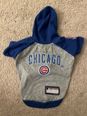 MLB Chicago Cubs Pet Hoodie in Royal Blue and Gray